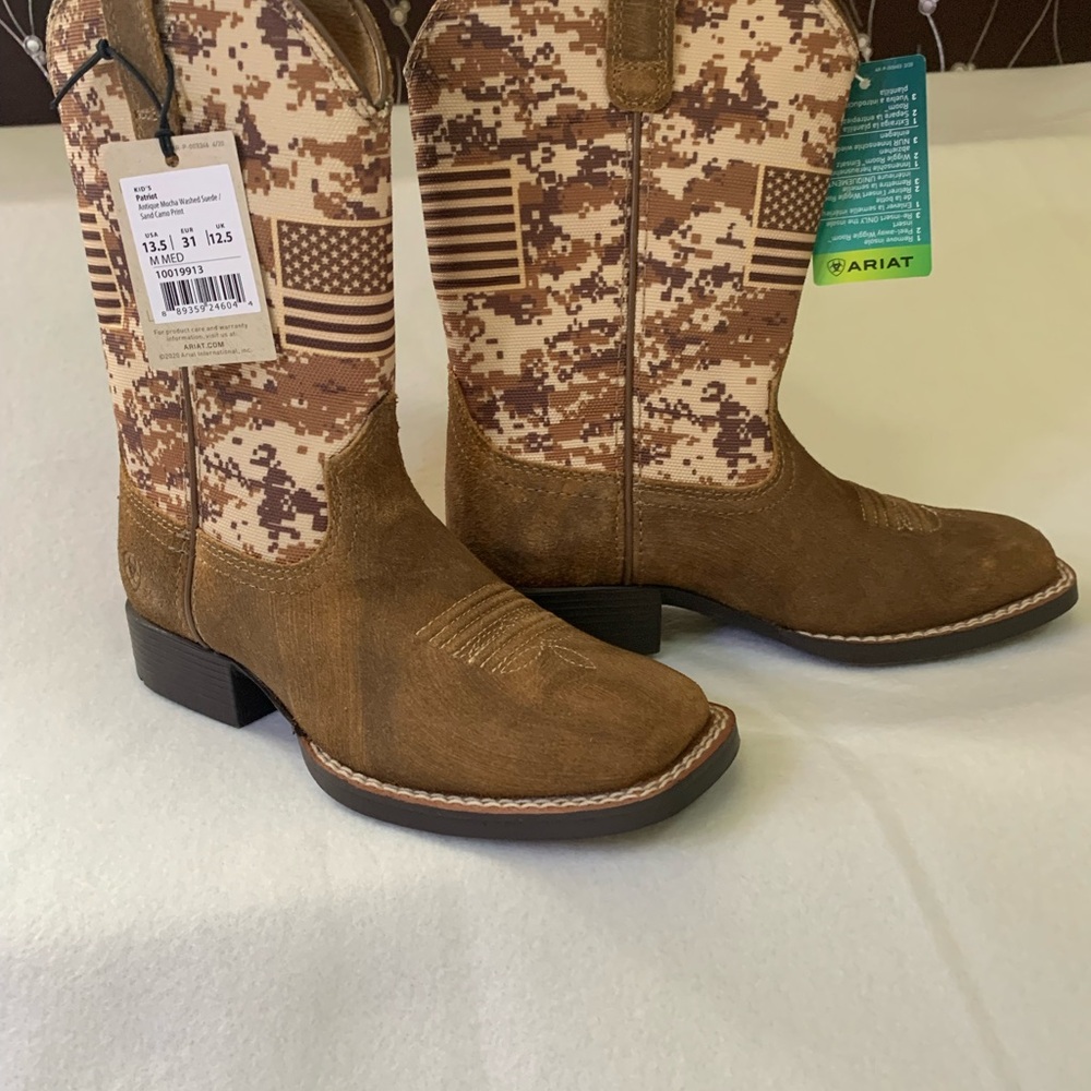 Ariat Kids' Camo and Brown Boot